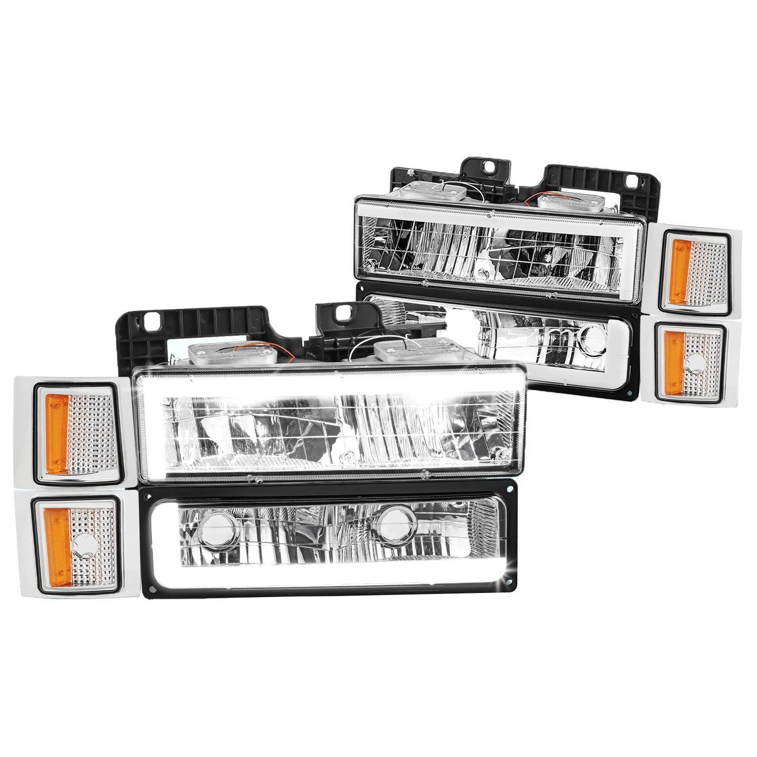 LED L-Drl Chrome Headlights 88-98 Chevy C/K – OBS Superstore