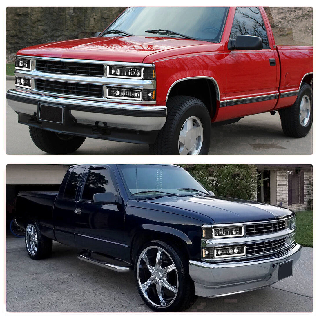 LED U-Drl Smoked 88-98 Chevy C/K