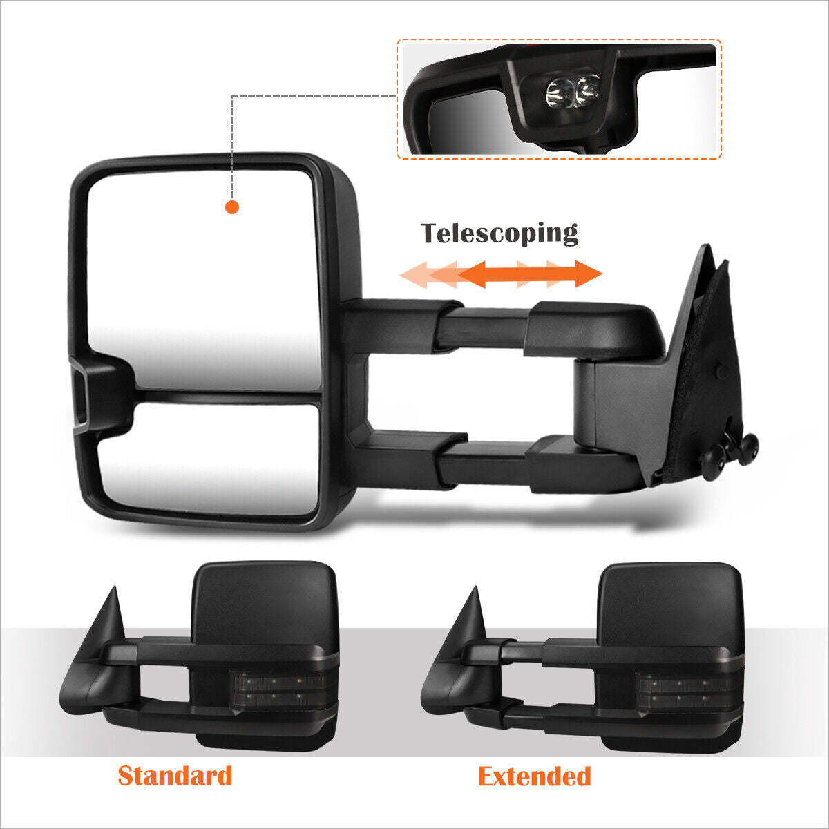 14-18 Style Tow Mirrors 88-98 C/K
