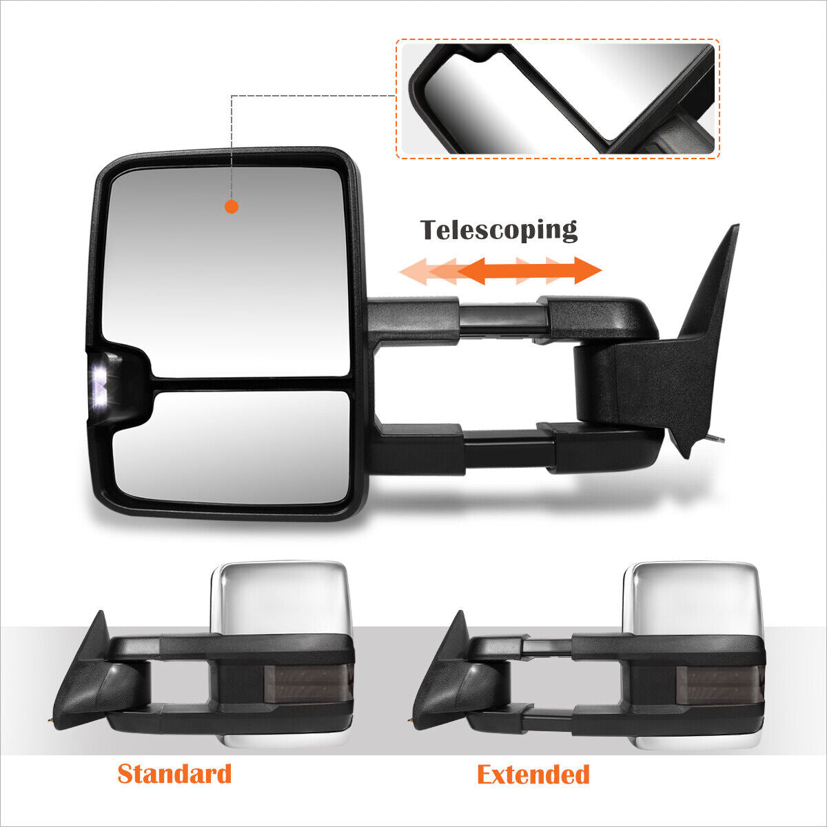14-18 Style Tow Mirrors 88-98 C/K