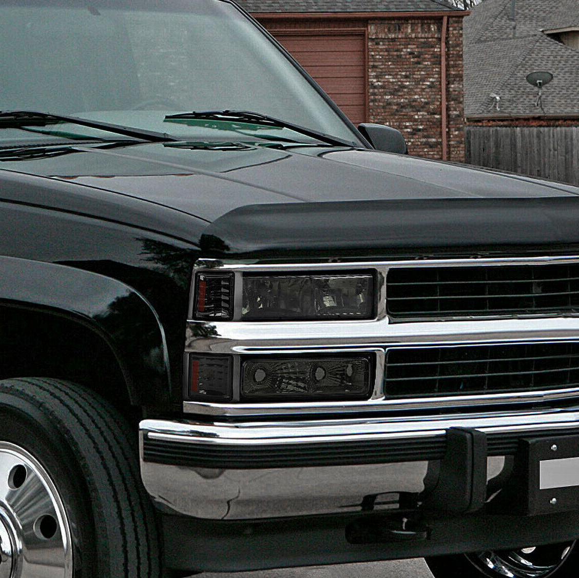 Black Smoked Headlighs 88-98 Chevy C/K