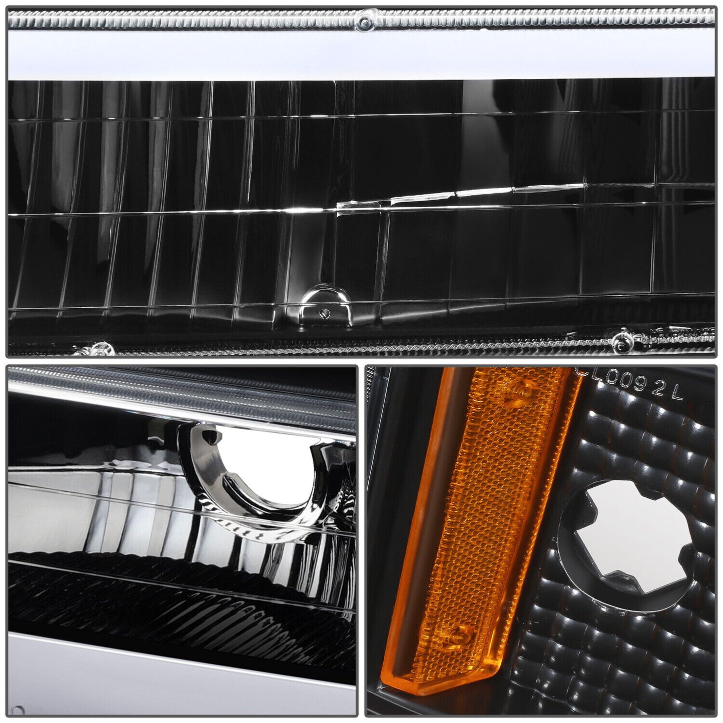 Black LED Tube Headlights Headlamp Fit For 88-98 Chevy GMC Sierra C/K Silverado - Foto 6