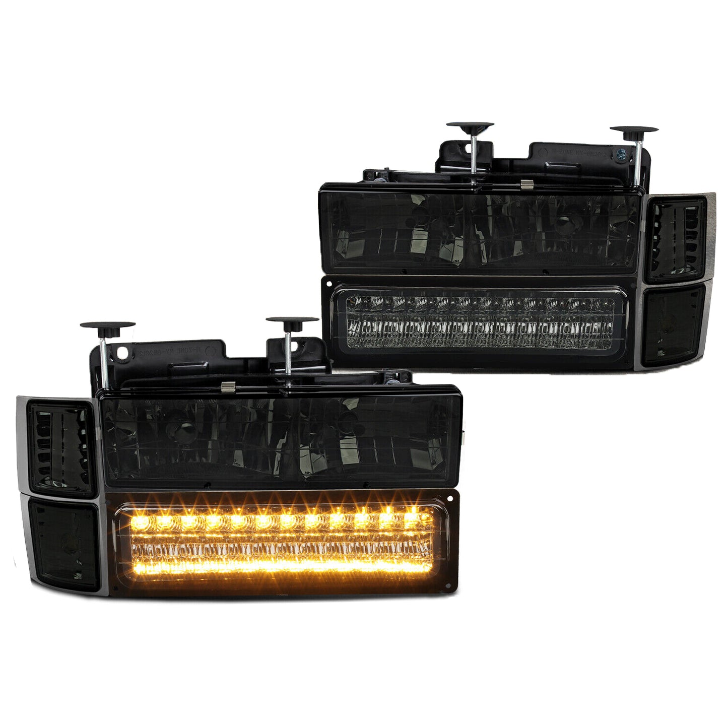 Smoked Black Led Headlights 88-98 Chevy C/K