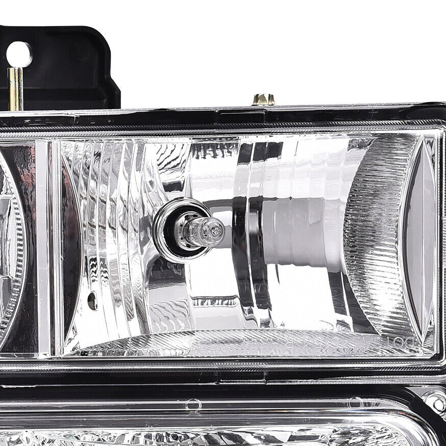 Clear Chrome Headlights 88-98 GMC C/K