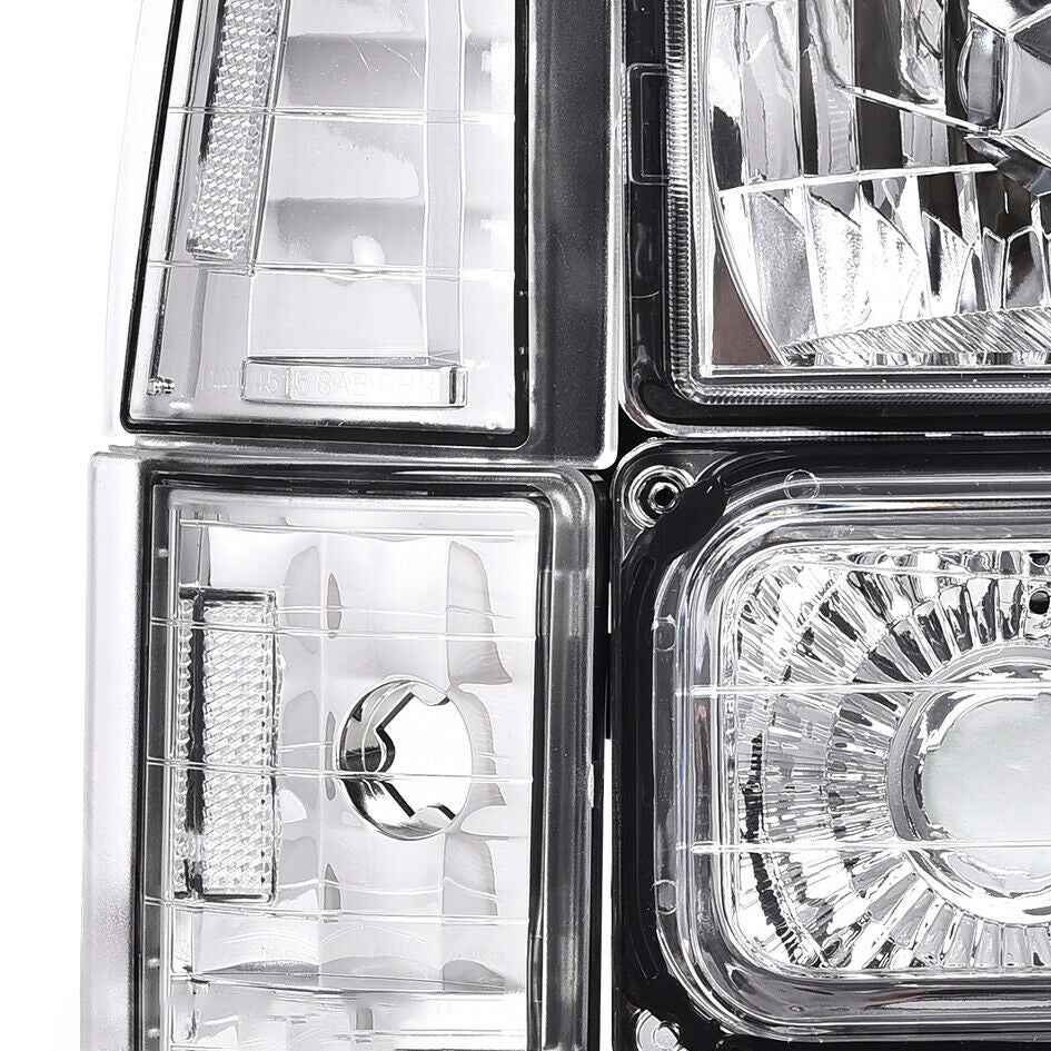 Clear Chrome Headlights 88-98 GMC C/K