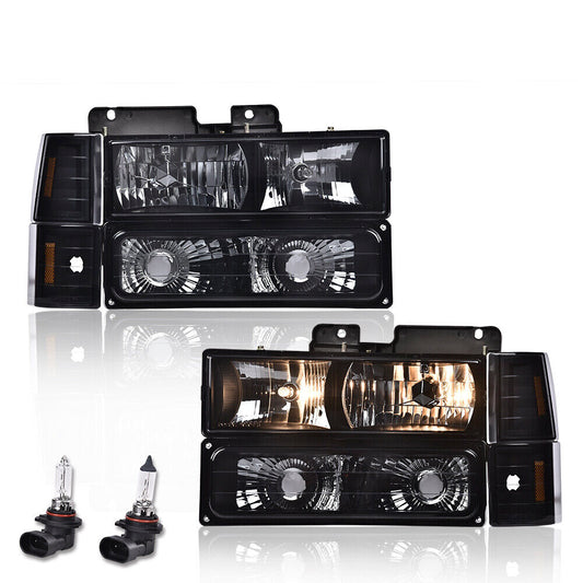 Black Smoked Headlights 88-98 GMC C/K