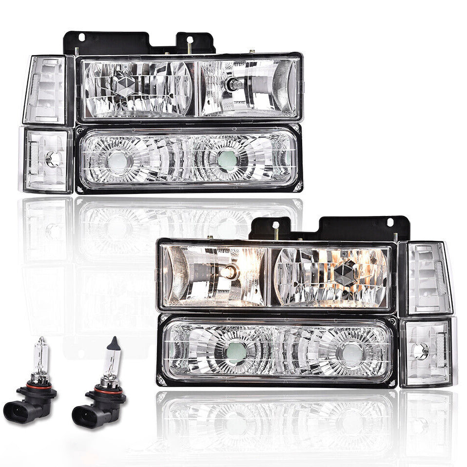 Clear Chrome Headlights 88-98 GMC C/K