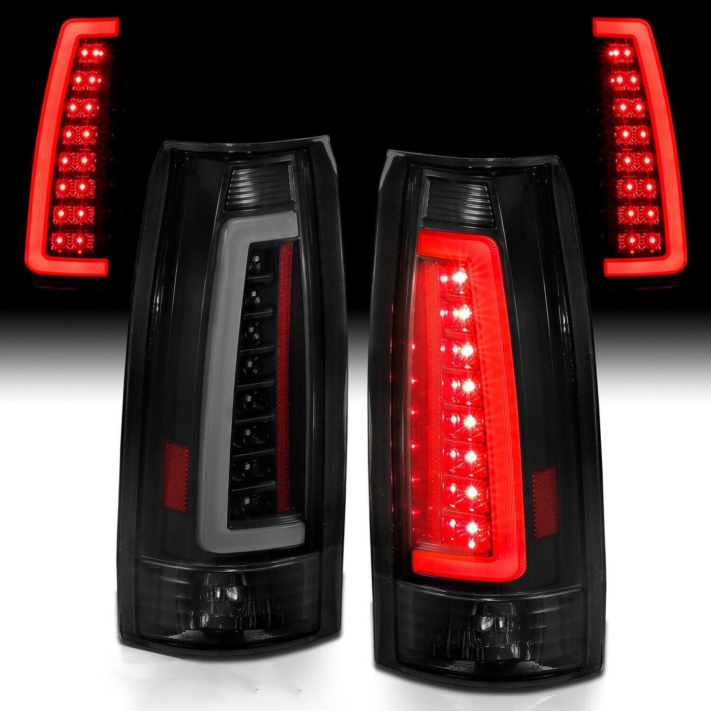 88-99 C-Bar LED Smoked Black Taillights